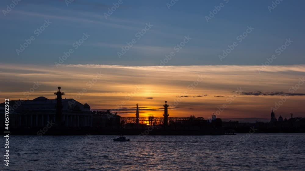View of rostral columns on the background of sunset View of rostral columns on the background of sunset