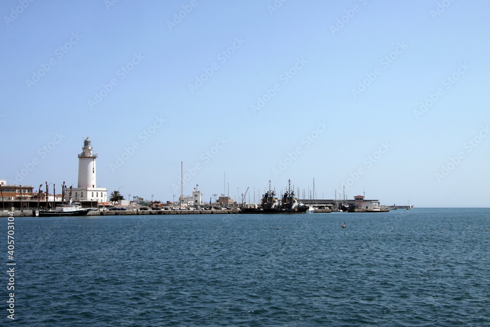 Malaga seaport on the Mediterranean coast