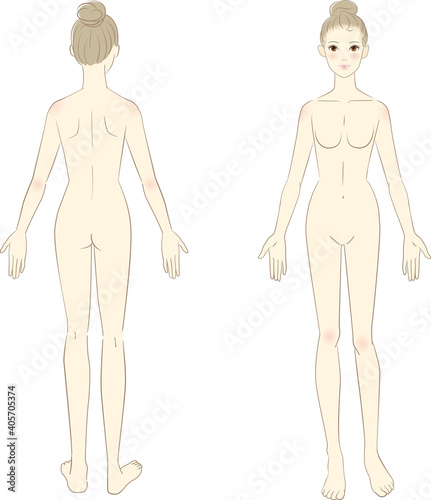 Female body illustration front / back