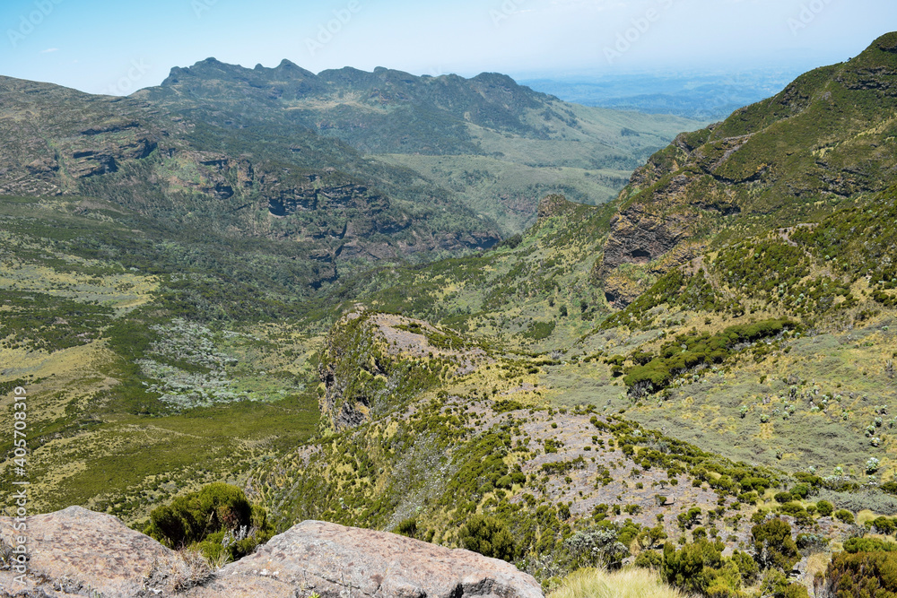 Fototapeta premium Scenic mountain landscapes against sky in Aberdares, Kenya