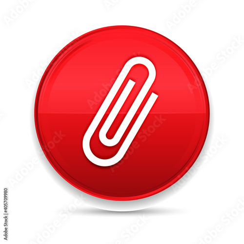 Paper clip icon shiny luxury design red button vector