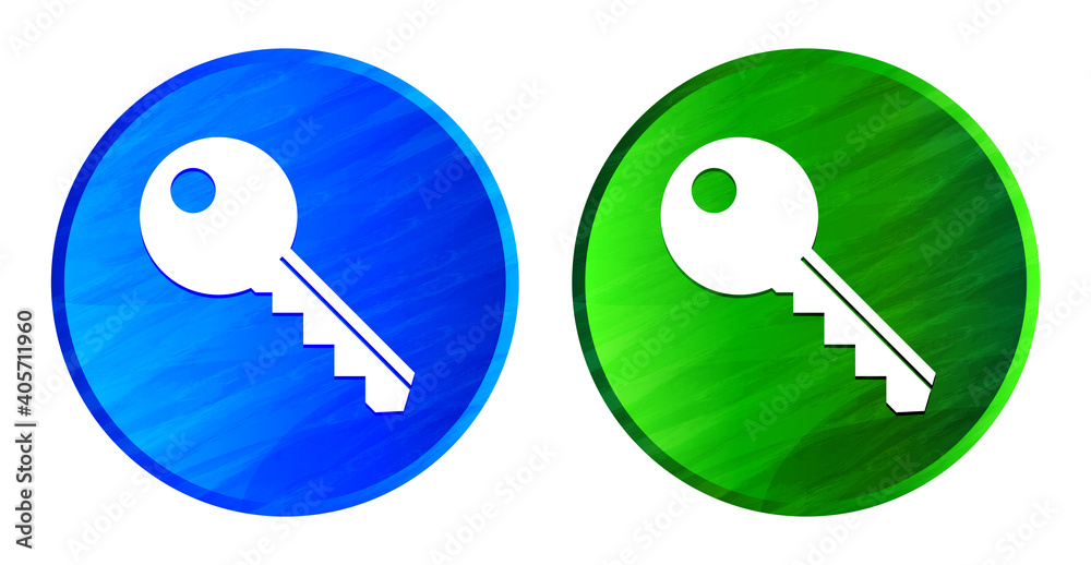 Key icon grunge texture round button set illustration Key icon grunge texture round button set illustration