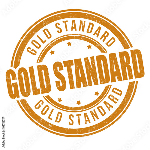 Gold standard grunge rubber stamp