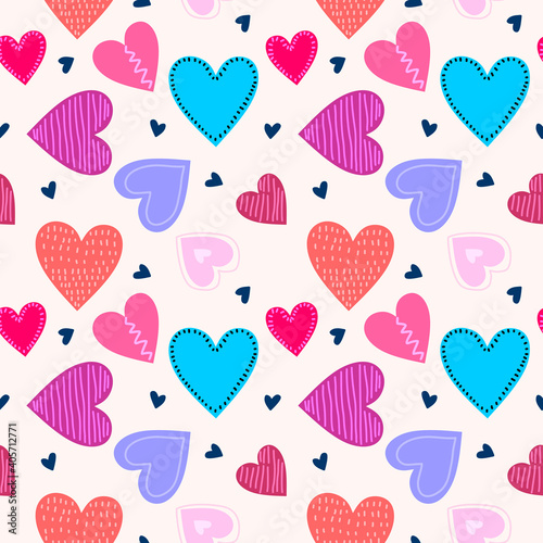 Repeated hearts drawn by ha...