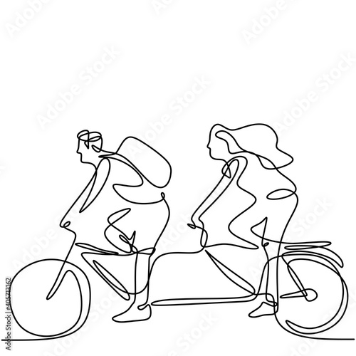 Continuous line drawing of ...