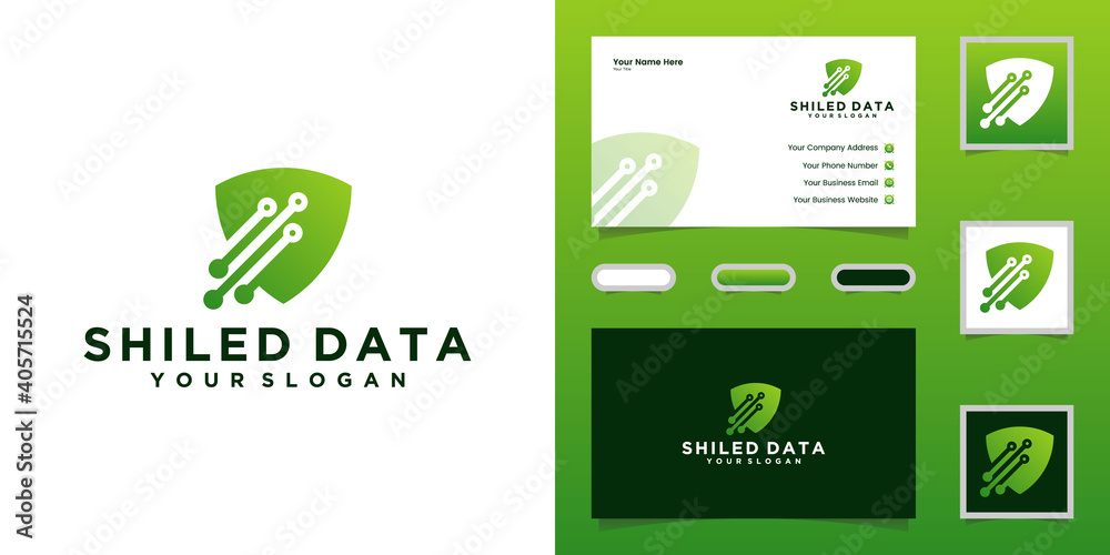 security shield technology logo design template and business card security shield technology logo design template and business card