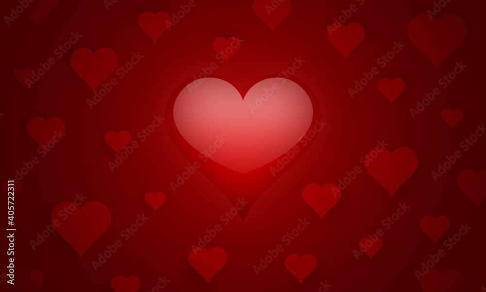 Valentine's background with red hearts. An image that represents love and passion.