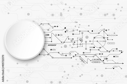 Abstract technology background.Vector circle and electricity line with blue electronic cycle.Digital data , circuit board, Scientific background,Digital art and Abstract background concept.