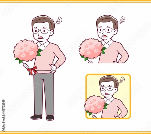 Elderly man in red sweater_A
