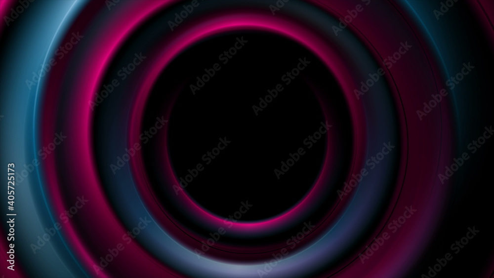 Glowing blue and purple smooth circles abstract background