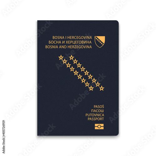Passport of Bosnia. Citizen ID template.