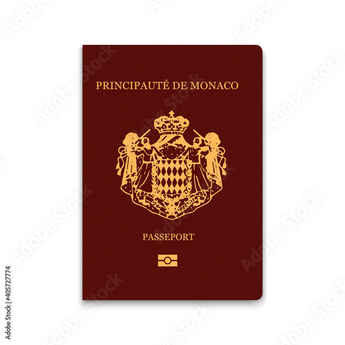 Passport of Monaco. Citizen ID template.