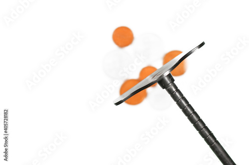 black toy black roulette stick coins background isolated white background