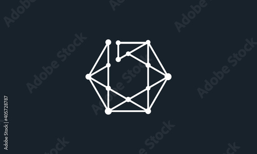 Creative Vector Illustration Logo Design. Initial Letter B hexagon line concept. © Crosslife
