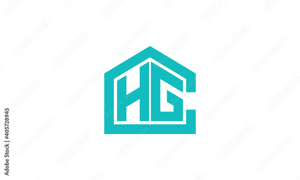 Creative Vector Illustration Logo Design. Combination of Letter CHG and House Home Concept. 