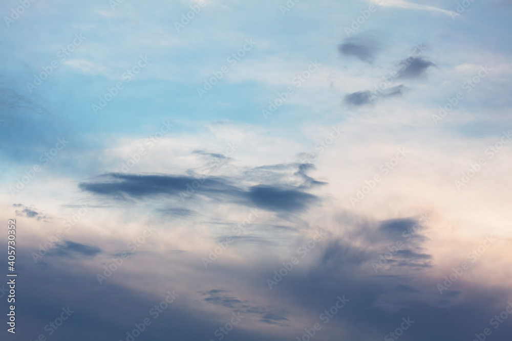 Noctilucent high clouds . Grey sky in the morning Noctilucent high clouds . Grey sky in the morning