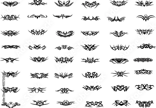 set of black and white elements