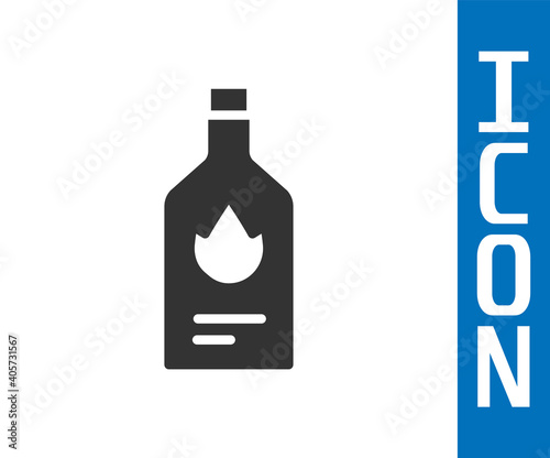 Grey Tabasco sauce icon isolated on white background. Chili cayenne spicy pepper sauce. Vector.