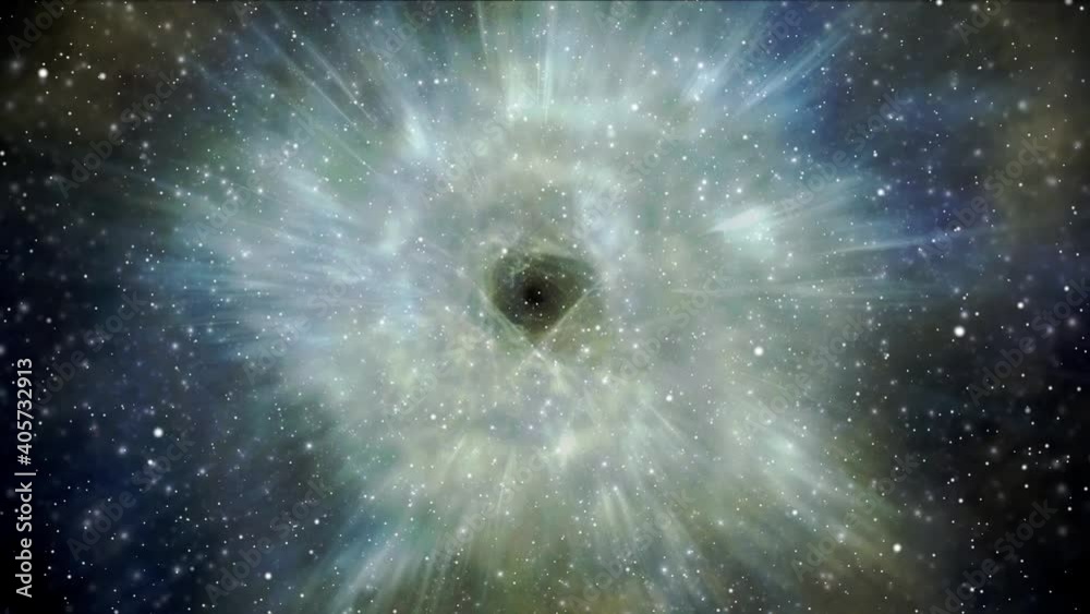 Spatial tunnel, flying through the stars, flying through space, near-death experience, shine