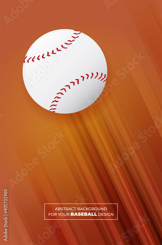 Abstract background with stripes and baseball ball