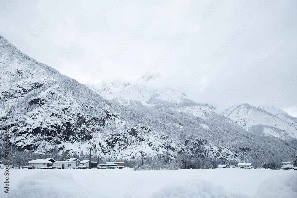 Harsh winter conditions in East Tyrol in Austria