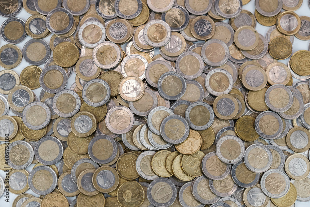 Eine Menge Euro-Münzen / Bargeld Eine Menge Euro-Münzen / Bargeld