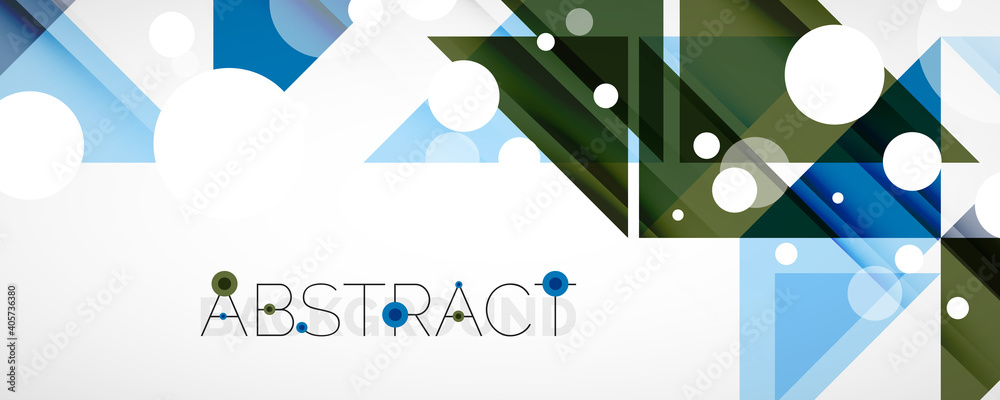 Fototapeta premium Geometric abstract background. Techno color triangle shapes. Vector illustration for covers, banners, flyers and posters and other designs