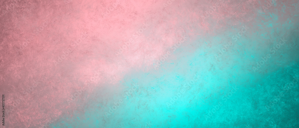Watercolor grunge background in the form of marble with a smooth transition from pink to blue.