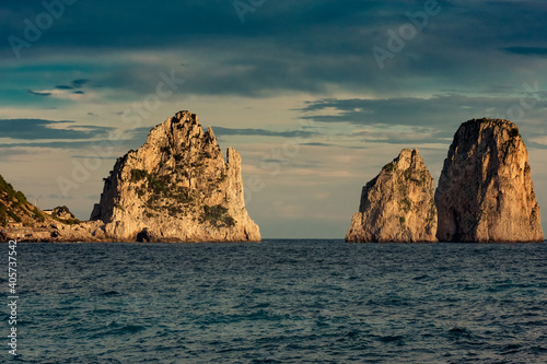 Famous rocky stacks on Capri  Italy