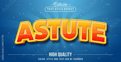 Editable text style effect - Astute text style theme.