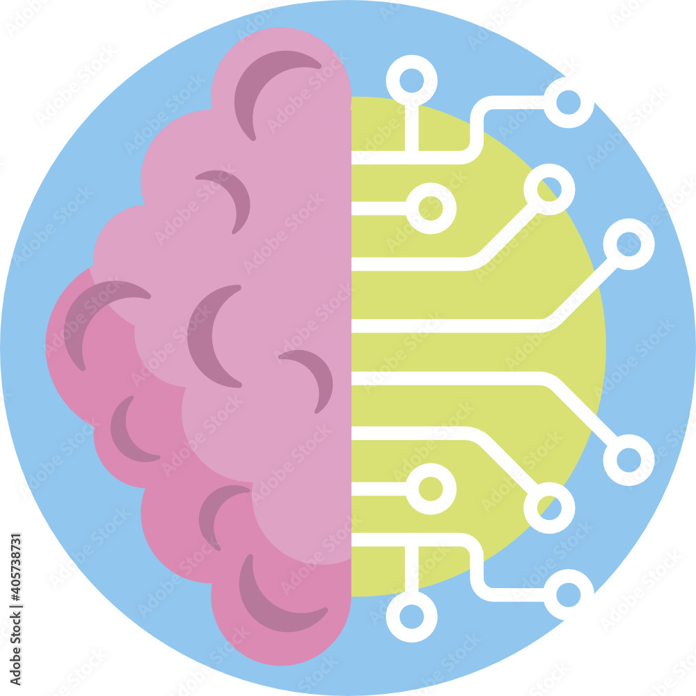 Obraz premium Artificial intelligence color icon. Simple artificial intelligence vector icon for web design on white background