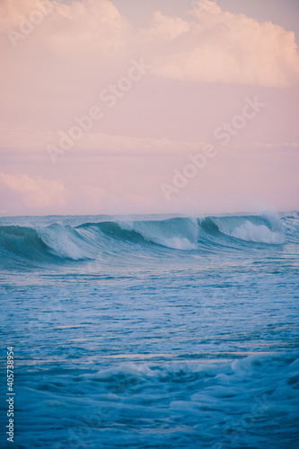 Big waves during sunset