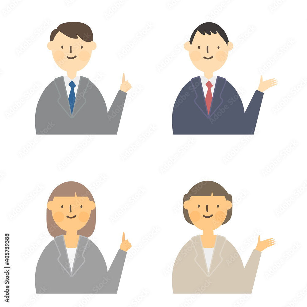 Vector illustrations of working people in suits Vector illustrations of working people in suits