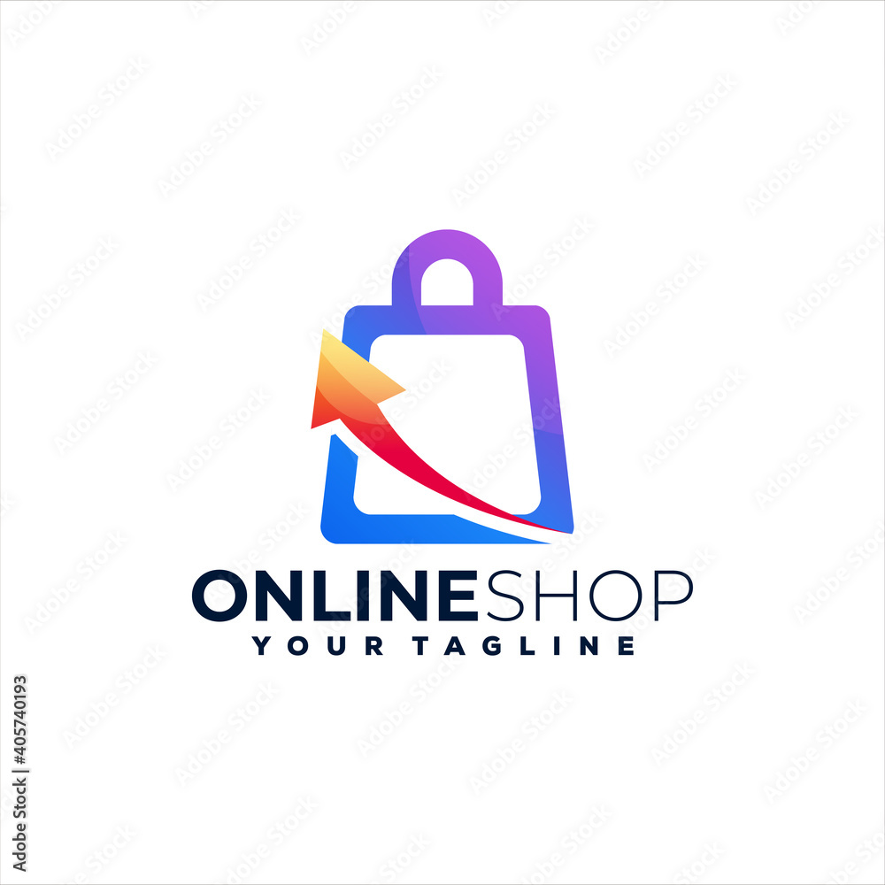 online shop gradient logo design