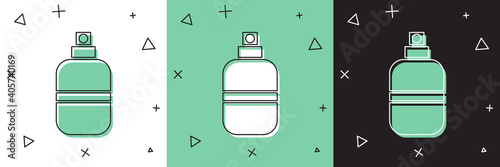 Set Perfume icon isolated on white and green, black background. Vector.