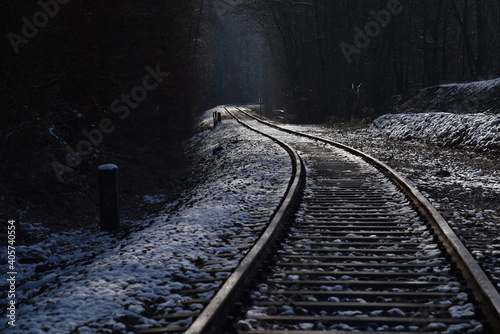 railway in snow