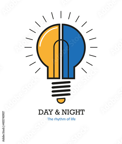 Lightbulb - day and night lights symbol or icon photo