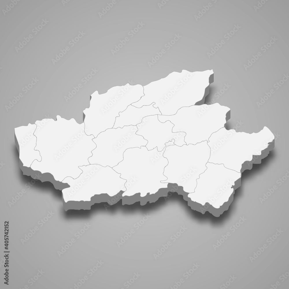 3d isometric map of Braga is a district of Portugal 3d isometric map of Braga is a district of Portugal