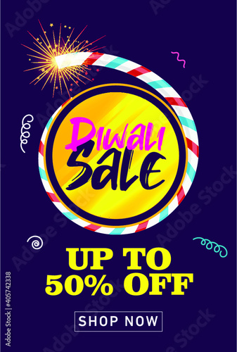 Diwali sale web banner vector design
