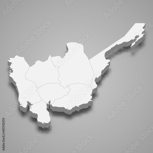 3d isometric map of Central Luzon is a region of Philippines,