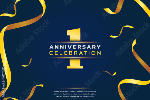 luxury anniversary celebration design with number 1 for background  banner  birthday or wedding party event decoration