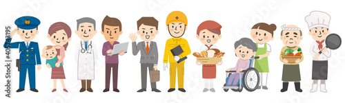 色々な職業の働く人々