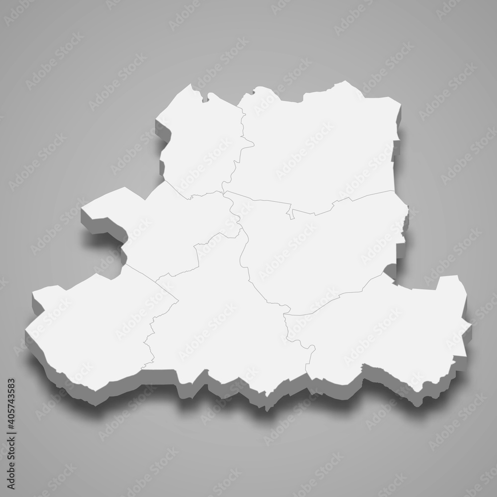 3d isometric map of Csongrad-Csanad is a county of Hungary