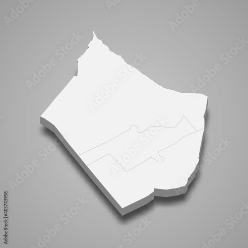 3d isometric map of Deir ez-Zor is a province of Syria