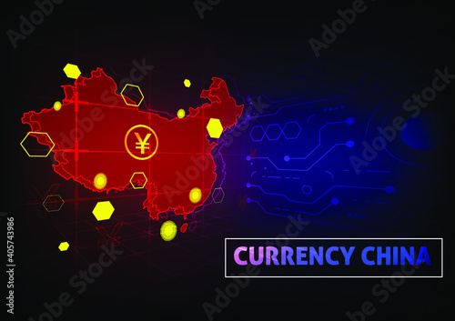 high technology currency china yuan using as abstract background business digital data technology concept