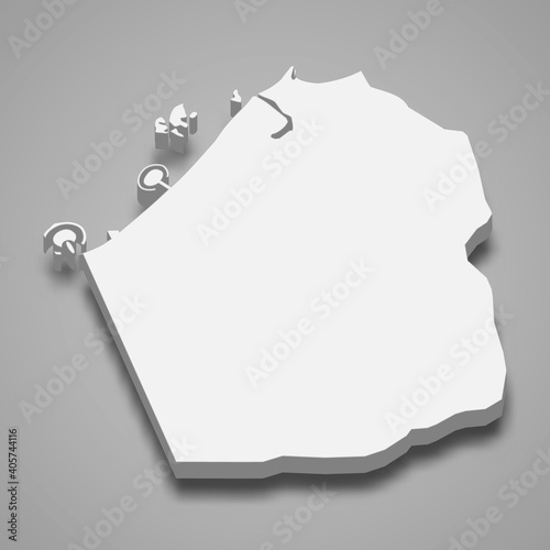 3d isometric map of Dubai is a Emirate of United Arab Emirates