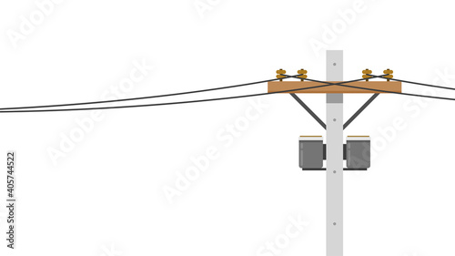 Electric pole vector. electric pole on white background. free space for text. copy space.