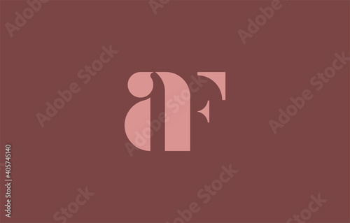 connected alphabet small letter af logo design