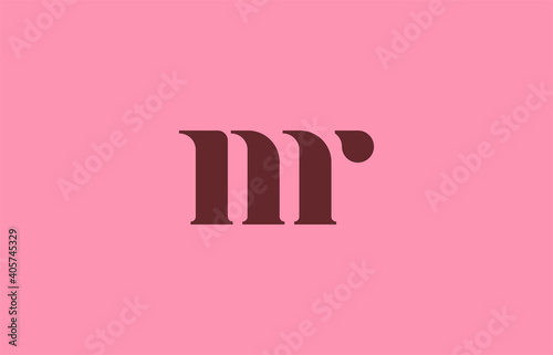 connected small letter mr logo design