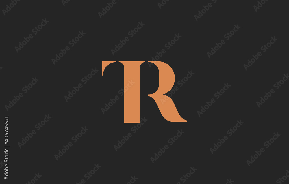 connected letter R with T, TR logo design